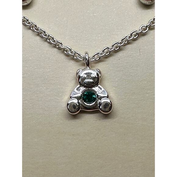 FAO Schwarz Fine Silver Plate Bear Necklace & Stud Earrings Gift Set - Picture 2 of 5
